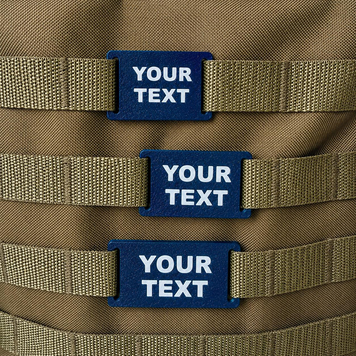 Personalised Text Molle Tag - Custom Plastic Badge Patch for Tactical Backpack Webbing Straps