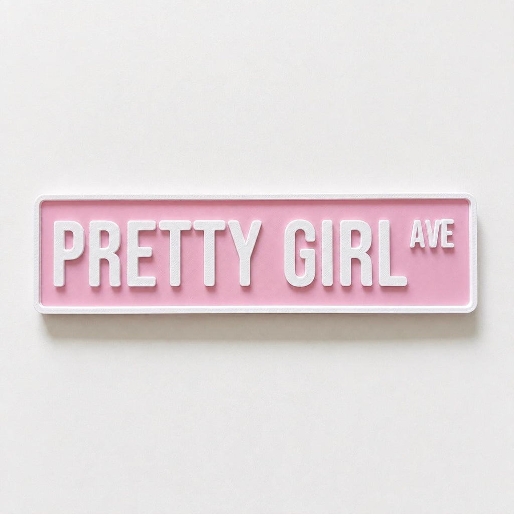 Pretty Girl Avenue Sign Girls Pink Bedroom Decor Door Decoration Plate Plaque