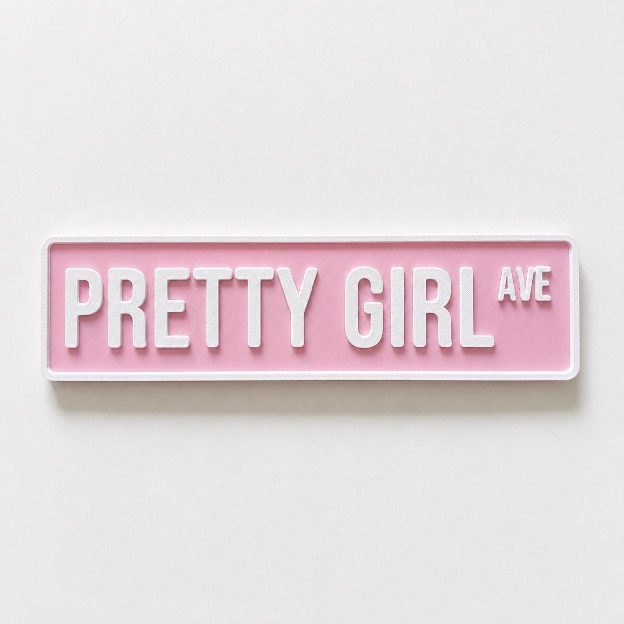 Pretty Girl Avenue Sign Girls Pink Bedroom Decor Door Decoration Plate Plaque