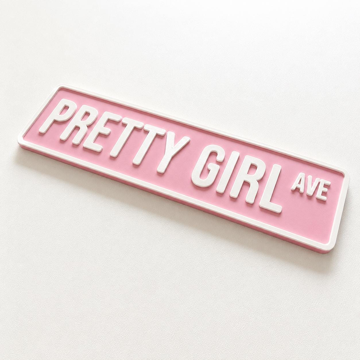 Pretty Girl Avenue Sign Girls Pink Bedroom Decor Door Decoration Plate Plaque