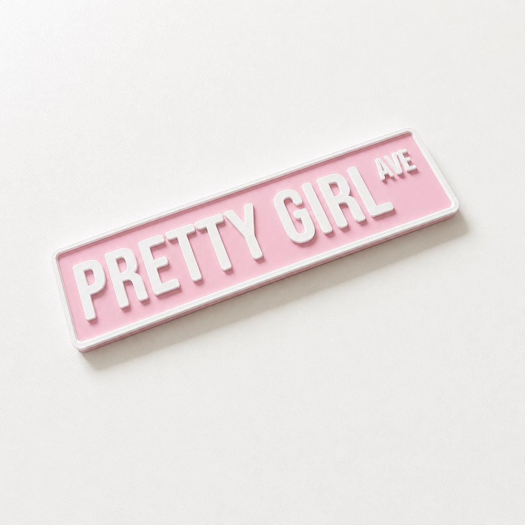 Pretty Girl Avenue Sign Girls Pink Bedroom Decor Door Decoration Plate Plaque