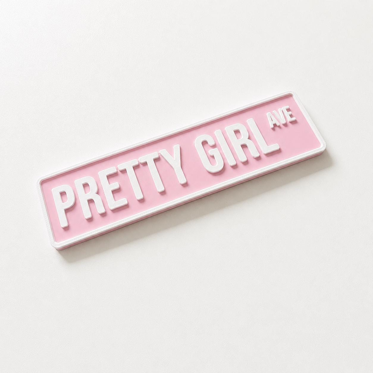 Pretty Girl Avenue Sign Girls Pink Bedroom Decor Door Decoration Plate Plaque