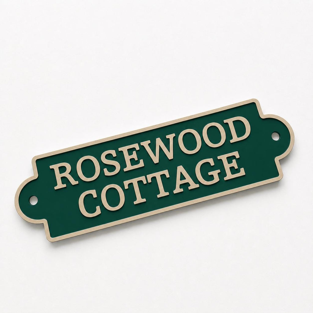 Personalised Text Sign Custom House Name Plaque Garden Wall Plate Memorial Bench