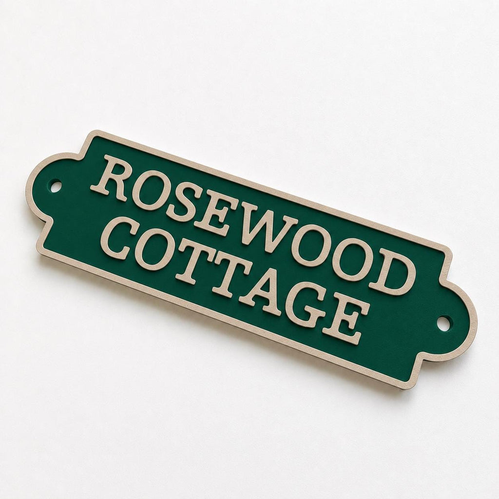 Personalised Text Sign Custom House Name Plaque Garden Wall Plate Memorial Bench