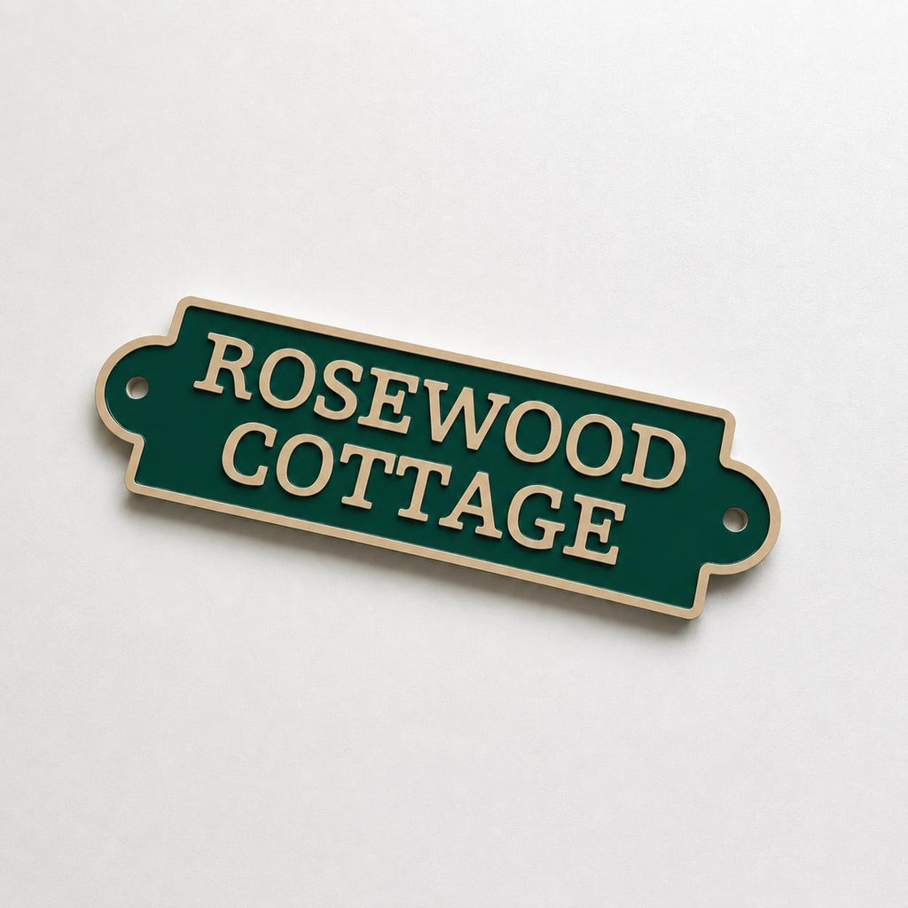 Personalised Text Sign Custom House Name Plaque Garden Wall Plate Memorial Bench