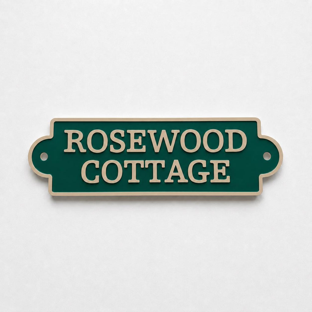 Personalised Text Sign Custom House Name Plaque Garden Wall Plate Memorial Bench