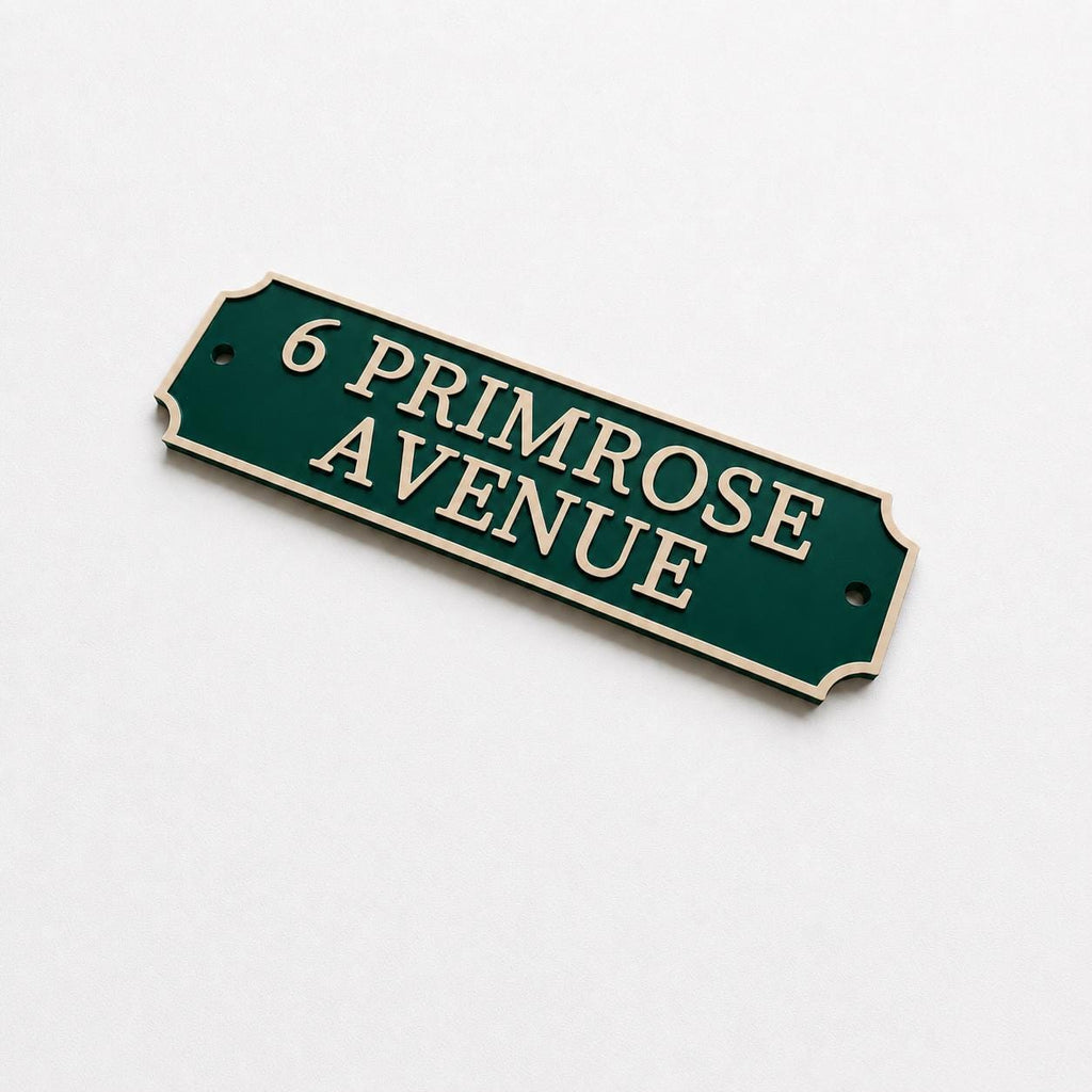 Personalised Text Sign Custom House Name Plaque Garden Wall Plate Memorial Bench