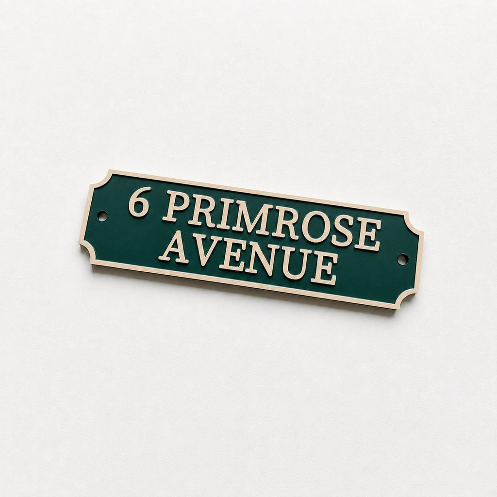 Personalised Text Sign Custom House Name Plaque Garden Wall Plate Memorial Bench
