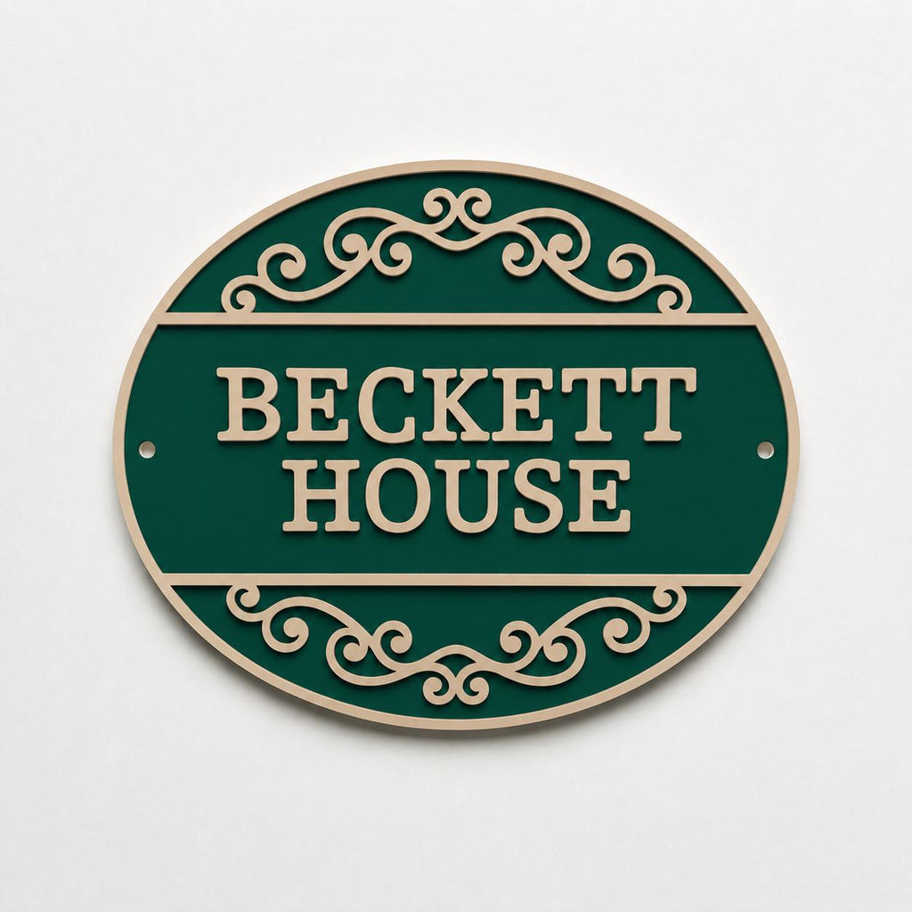 Personalised Text Sign Custom House Name Plaque Garden Wall Plate Memorial Bench