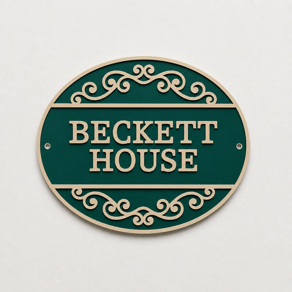 Personalised Text Sign Custom House Name Plaque Garden Wall Plate Memorial Bench