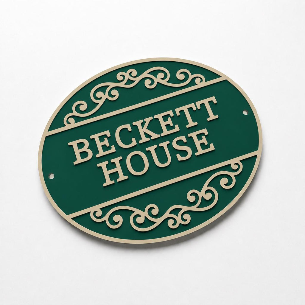 Personalised Text Sign Custom House Name Plaque Garden Wall Plate Memorial Bench