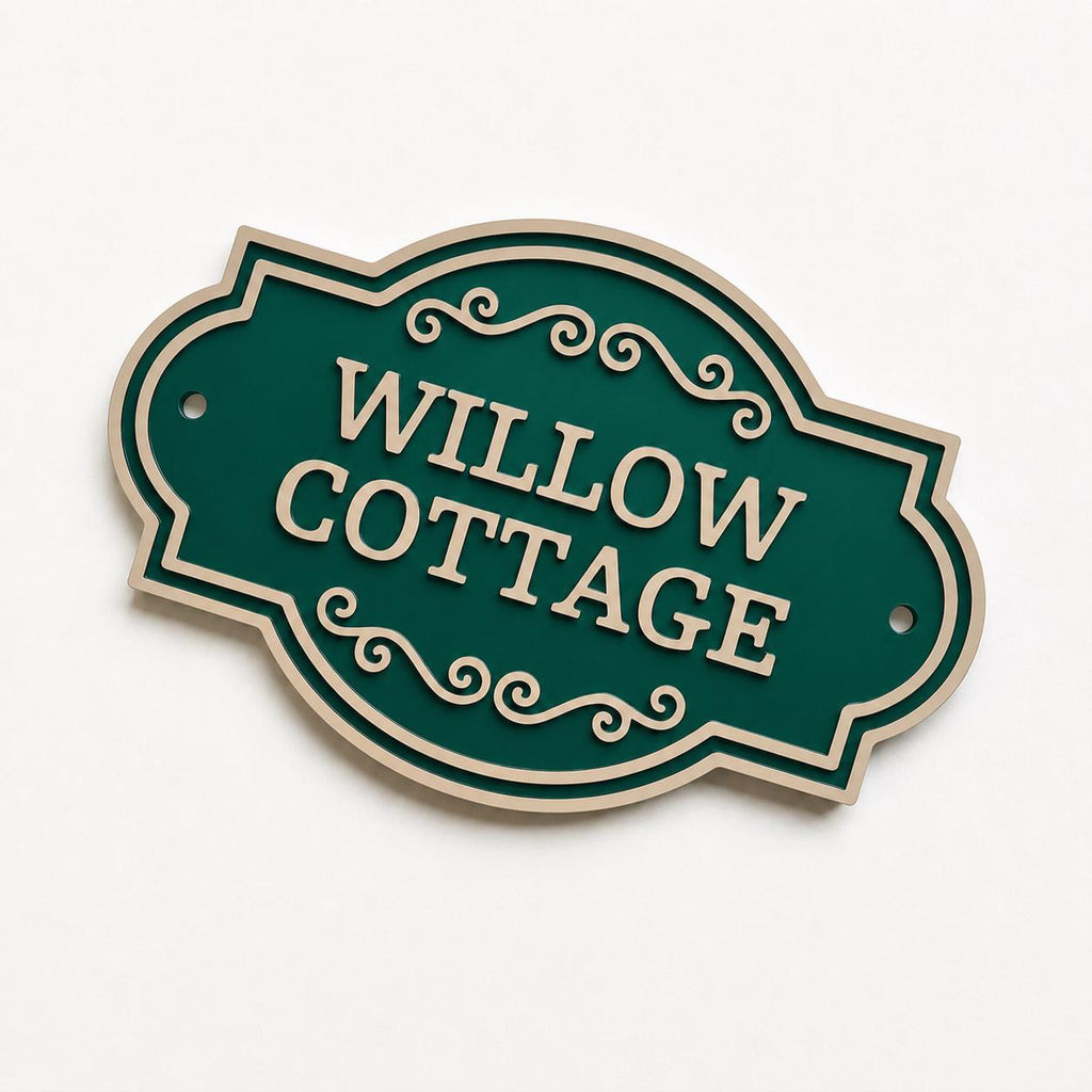 Personalised Text Sign Custom House Name Plaque Garden Wall Plate Memorial Bench