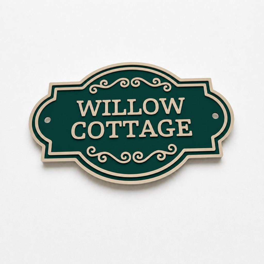 Personalised Text Sign Custom House Name Plaque Garden Wall Plate Memorial Bench