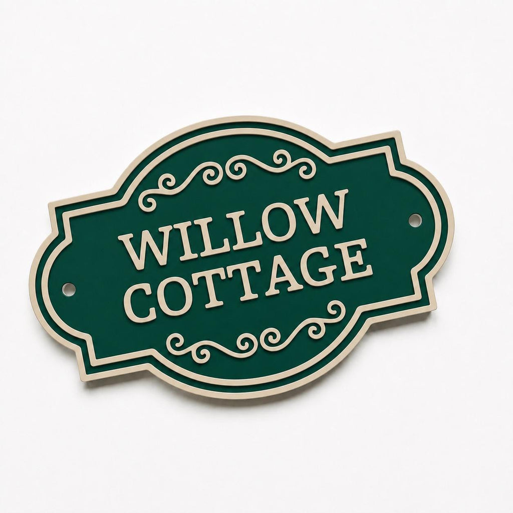 Personalised Text Sign Custom House Name Plaque Garden Wall Plate Memorial Bench