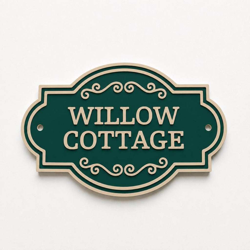 Personalised Text Sign Custom House Name Plaque Garden Wall Plate Memorial Bench