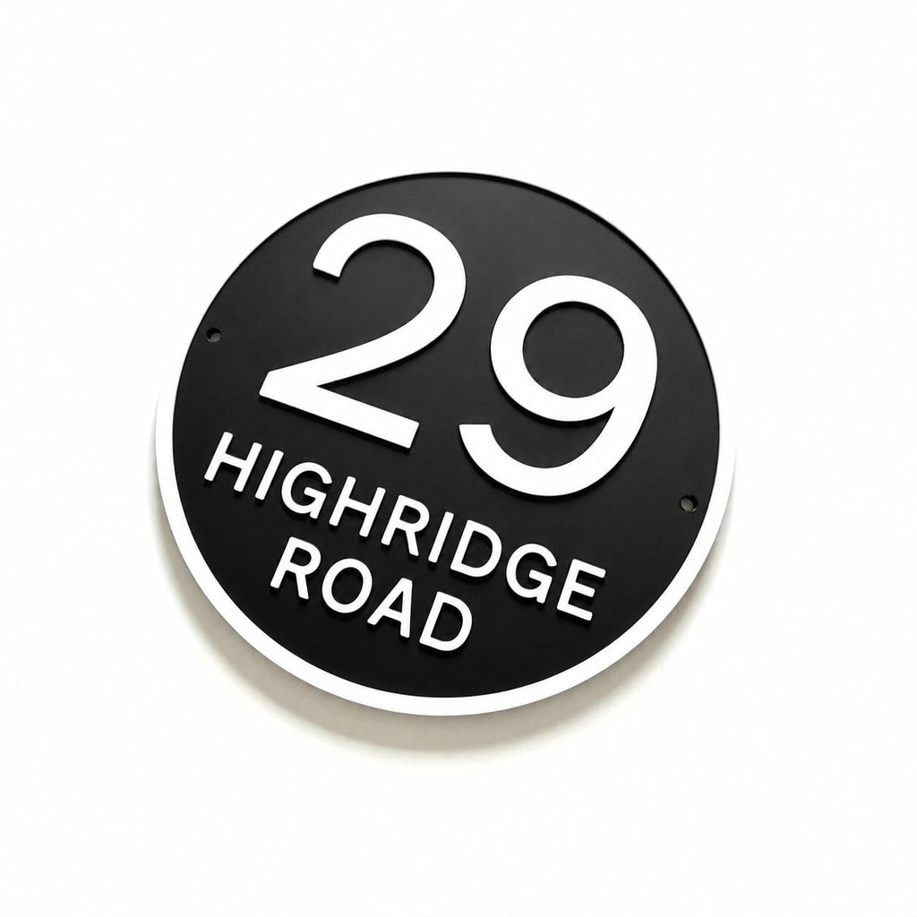 Personalised House Number Sign Custom Street Name Text Plaque Garden Wall Plate