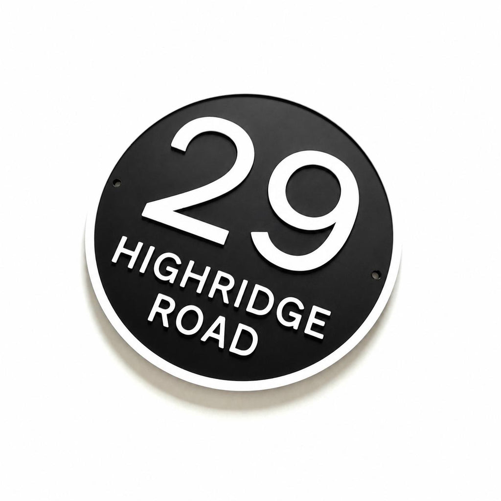 Personalised House Number Sign Custom Street Name Text Plaque Garden Wall Plate