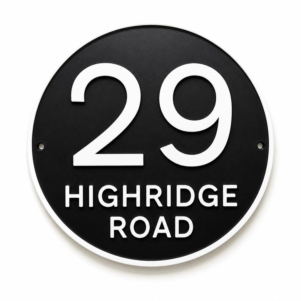 Personalised House Number Sign Custom Street Name Text Plaque Garden Wall Plate