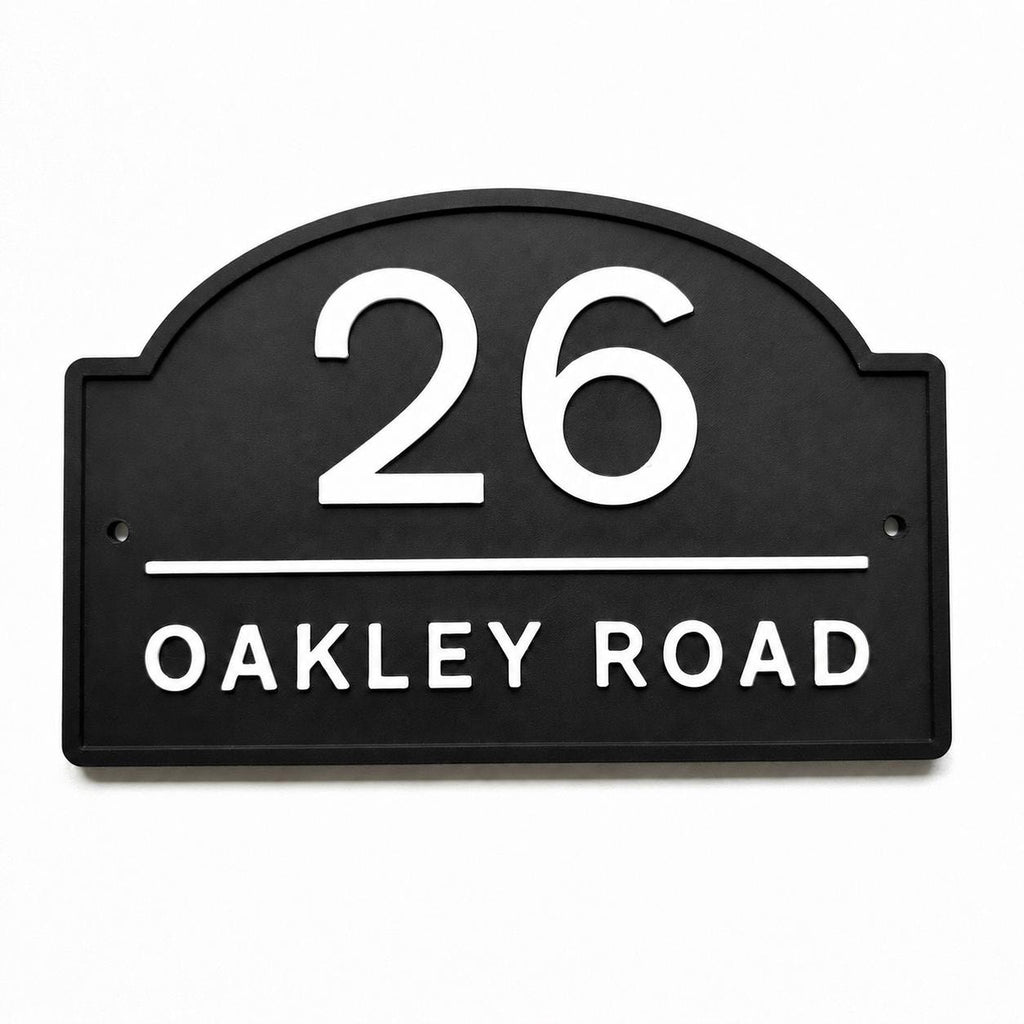 Personalised House Number Sign Modern Custom Street Name Text Plaque Wall Plate