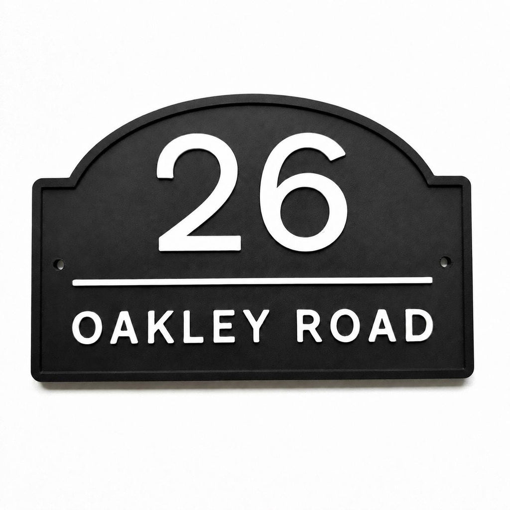 Personalised House Number Sign Modern Custom Street Name Text Plaque Wall Plate