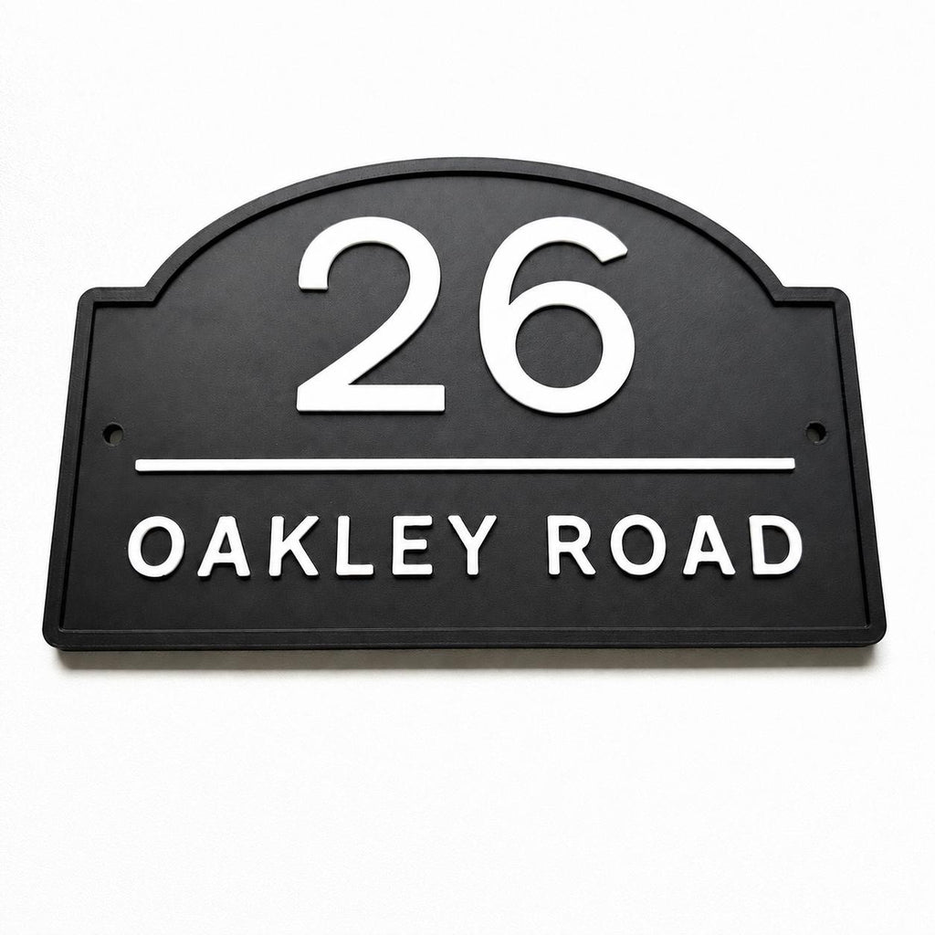 Personalised House Number Sign Modern Custom Street Name Text Plaque Wall Plate