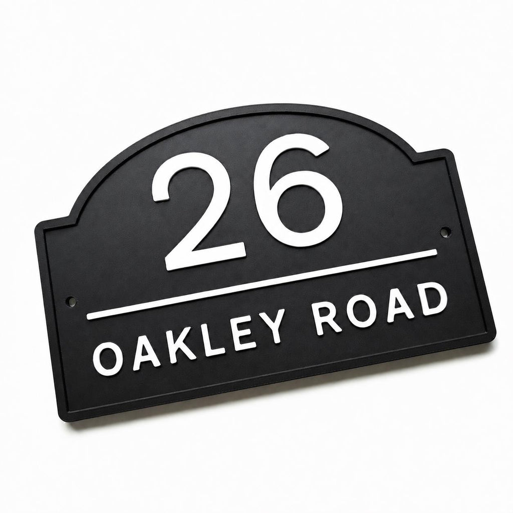 Personalised House Number Sign Modern Custom Street Name Text Plaque Wall Plate