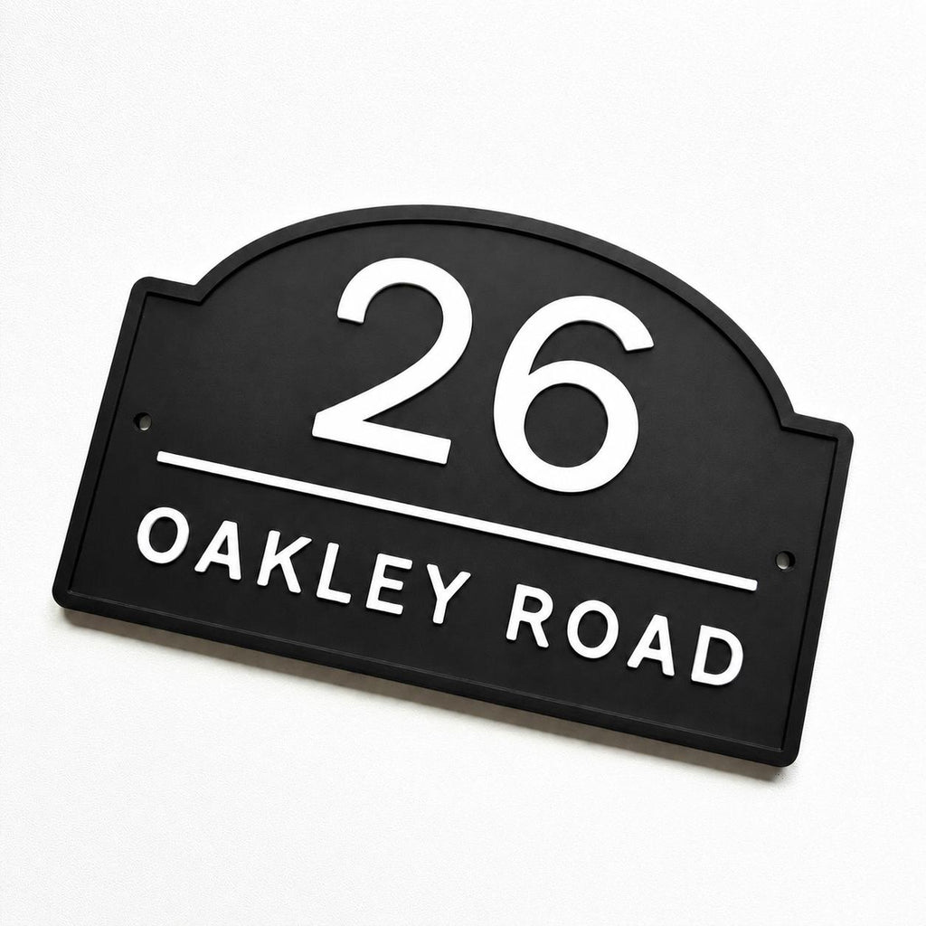 Personalised House Number Sign Modern Custom Street Name Text Plaque Wall Plate