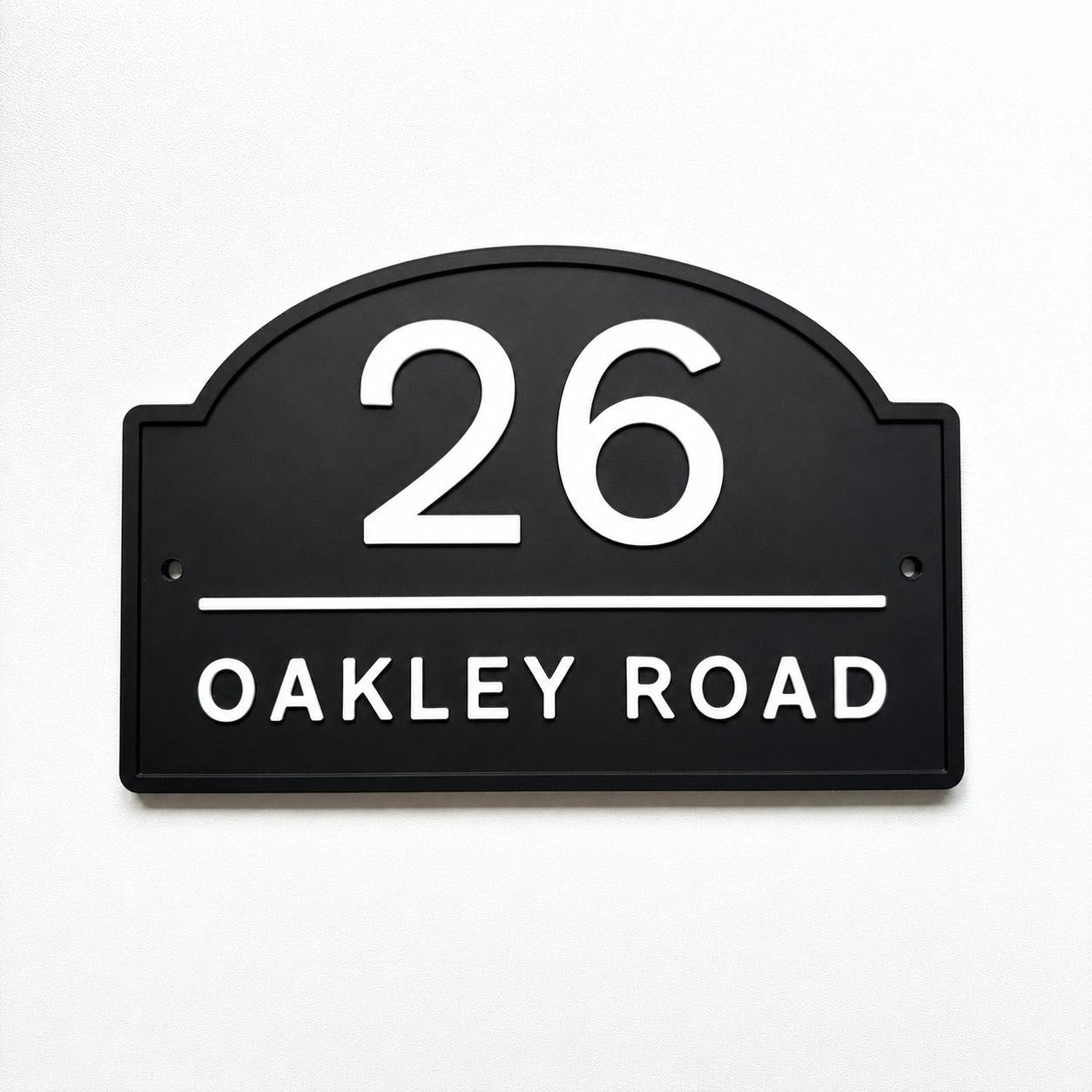 Personalised House Number Sign Modern Custom Street Name Text Plaque Wall Plate