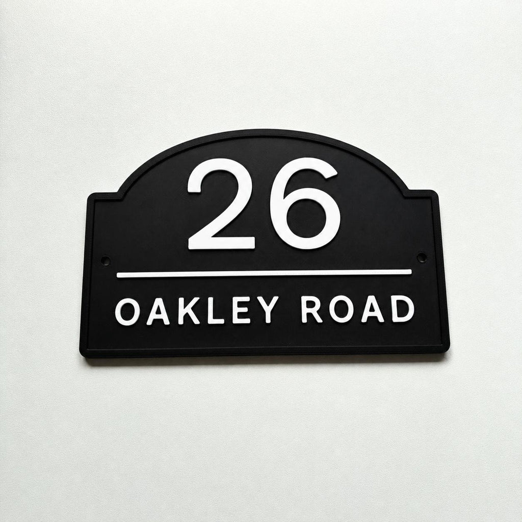 Personalised House Number Sign Modern Custom Street Name Text Plaque Wall Plate
