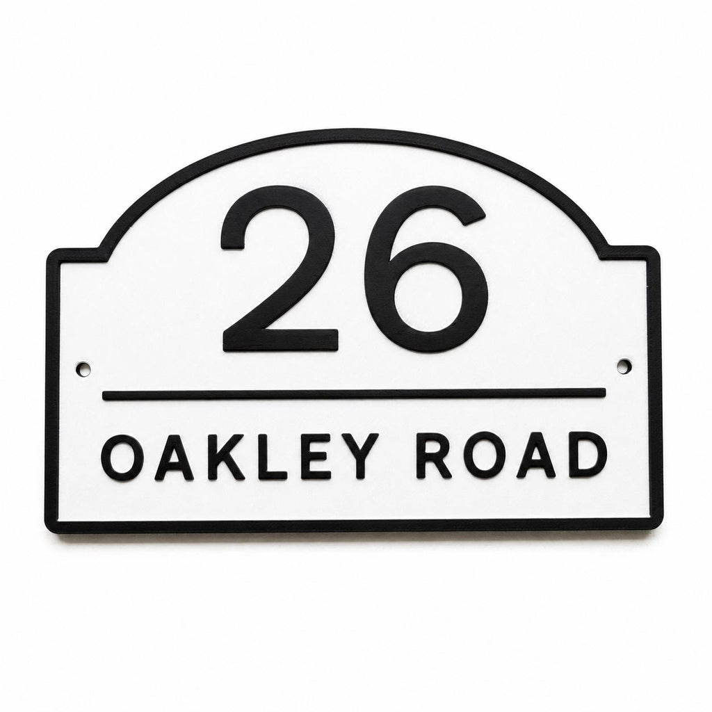 Personalised House Number Sign Modern Custom Street Name Text Plaque Wall Plate