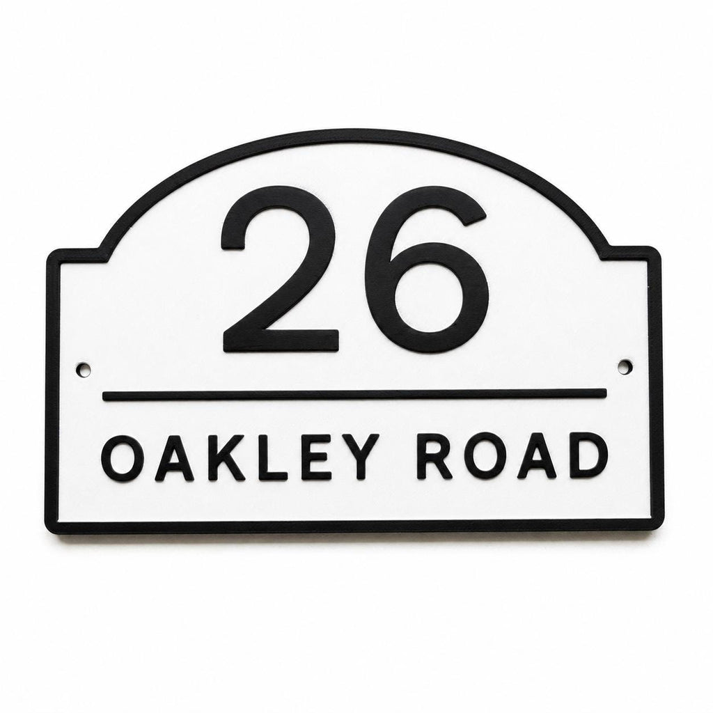 Personalised House Number Sign Modern Custom Street Name Text Plaque Wall Plate