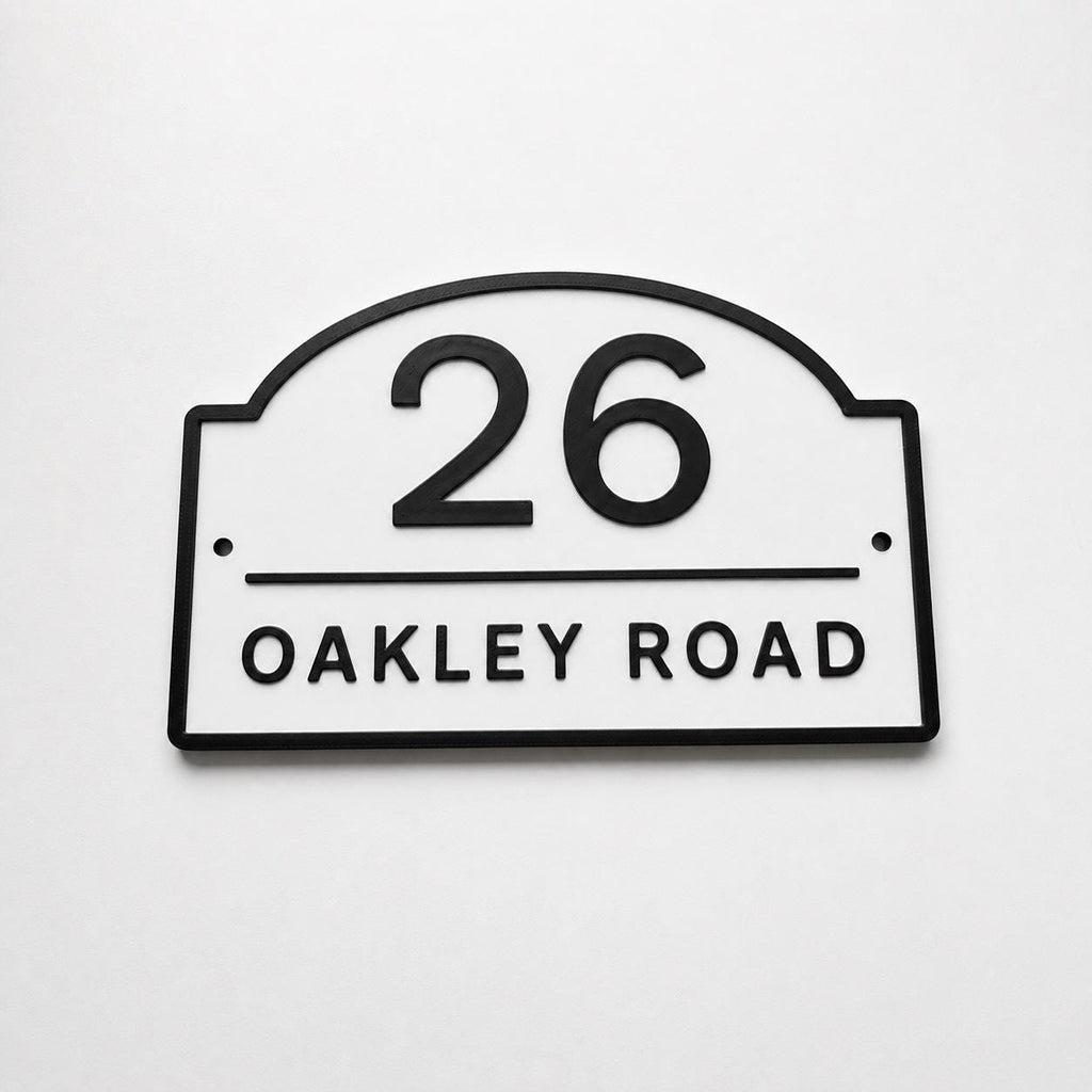 Personalised House Number Sign Modern Custom Street Name Text Plaque Wall Plate
