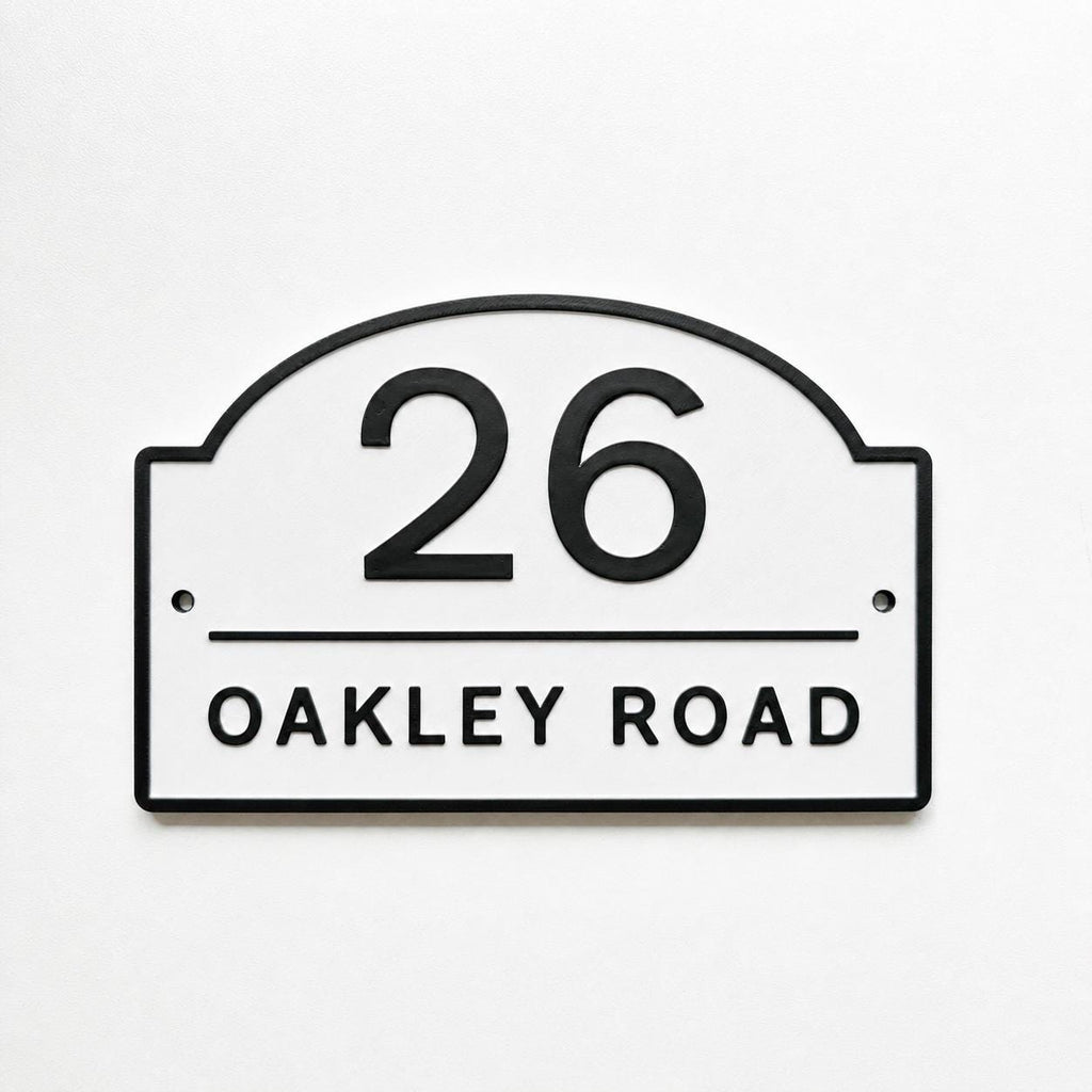 Personalised House Number Sign Modern Custom Street Name Text Plaque Wall Plate