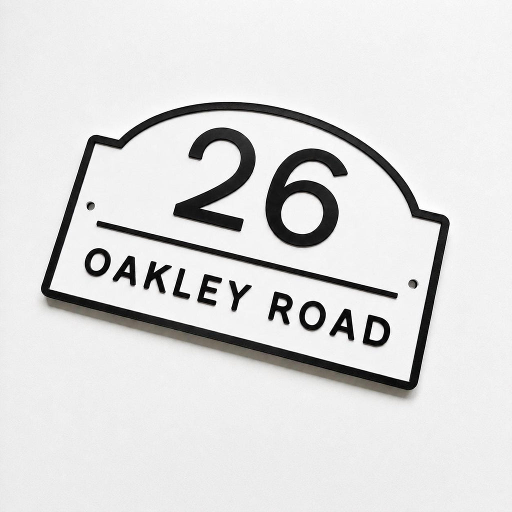 Personalised House Number Sign Modern Custom Street Name Text Plaque Wall Plate