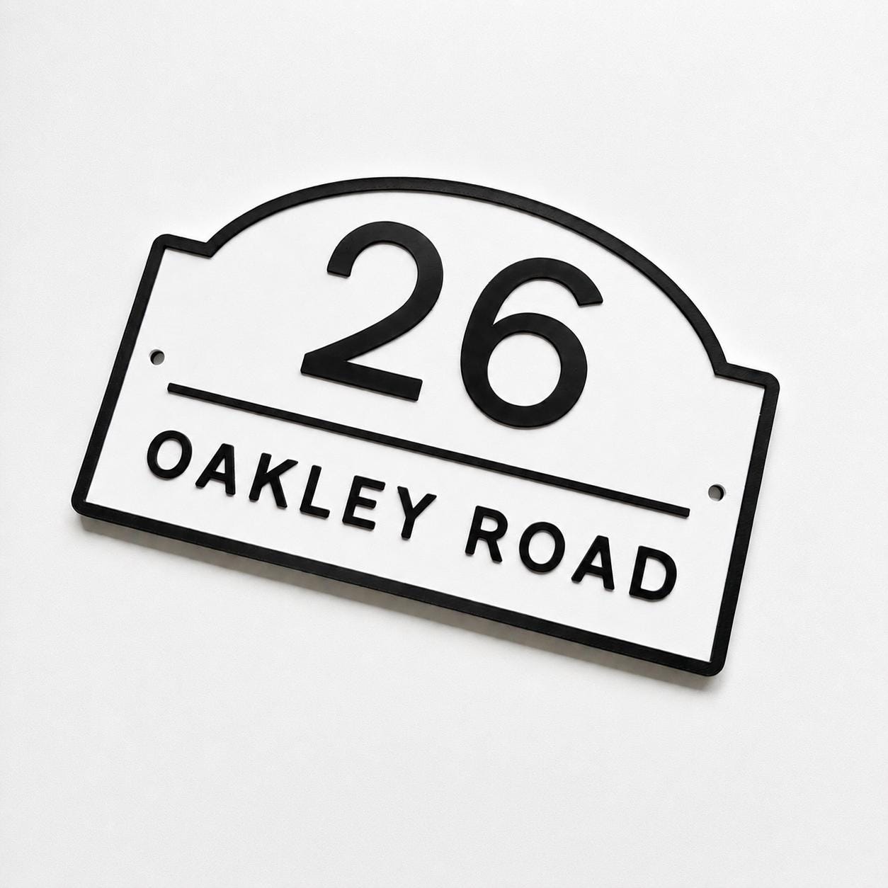 Personalised House Number Sign Modern Custom Street Name Text Plaque Wall Plate