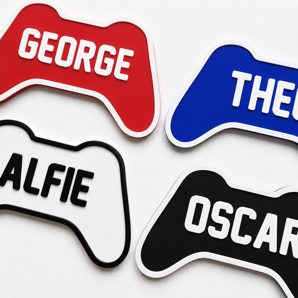 Personalised Kids Name Door Sign Custom Games Console Controller Boys Bedroom