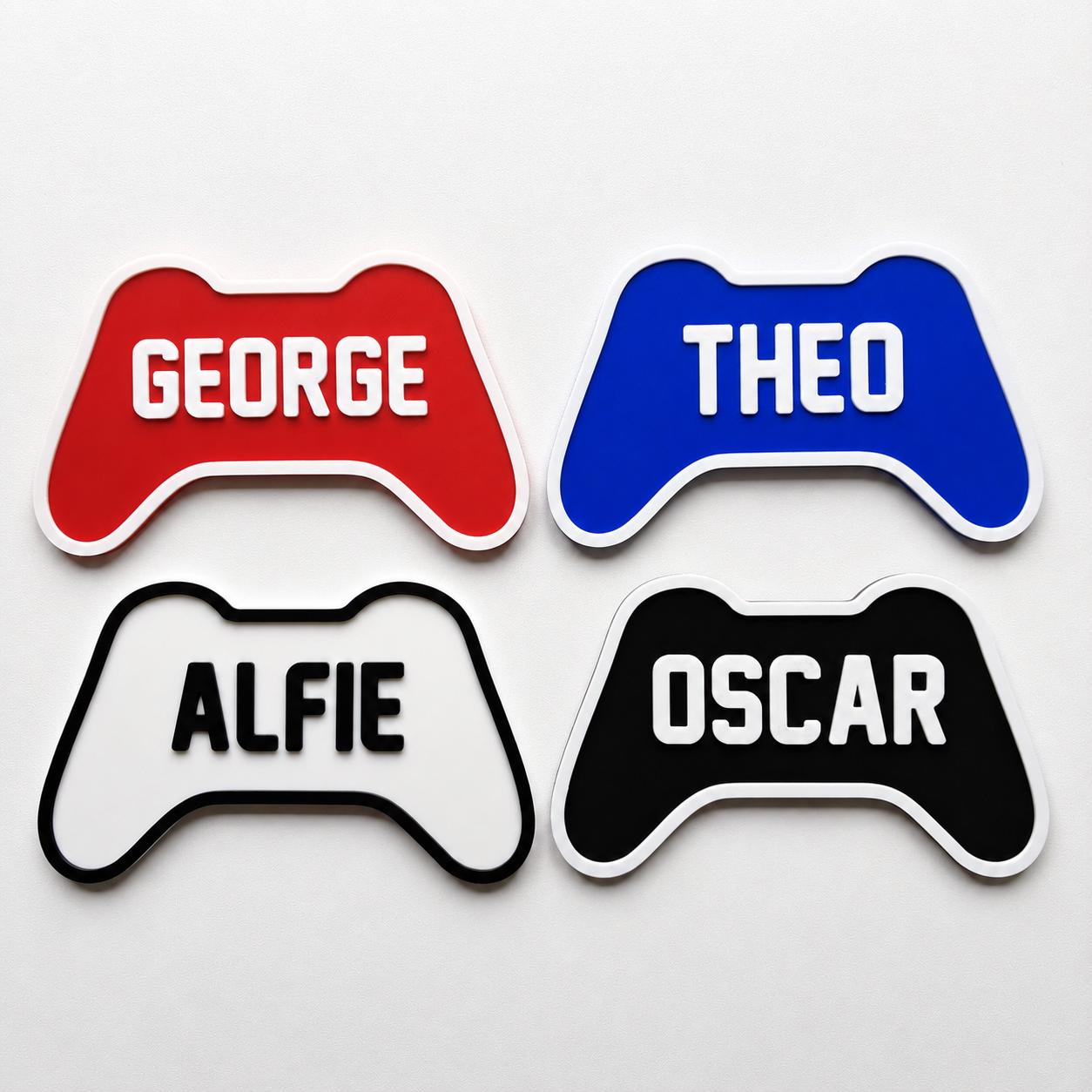 Personalised Kids Name Door Sign Custom Games Console Controller Boys Bedroom