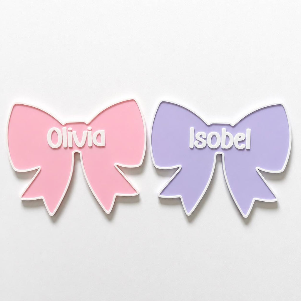 Personalised Bow Door Sign – Custom Girls Name Bedroom Decoration Plate Plaque