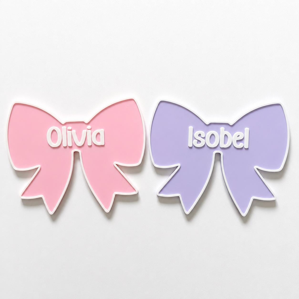 Personalised Bow Door Sign – Custom Girls Name Bedroom Decoration Plate Plaque