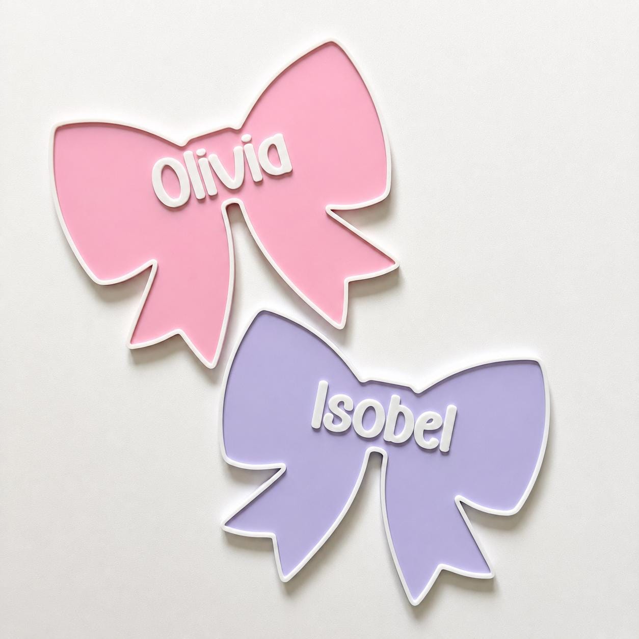 Personalised Bow Door Sign – Custom Girls Name Bedroom Decoration Plate Plaque