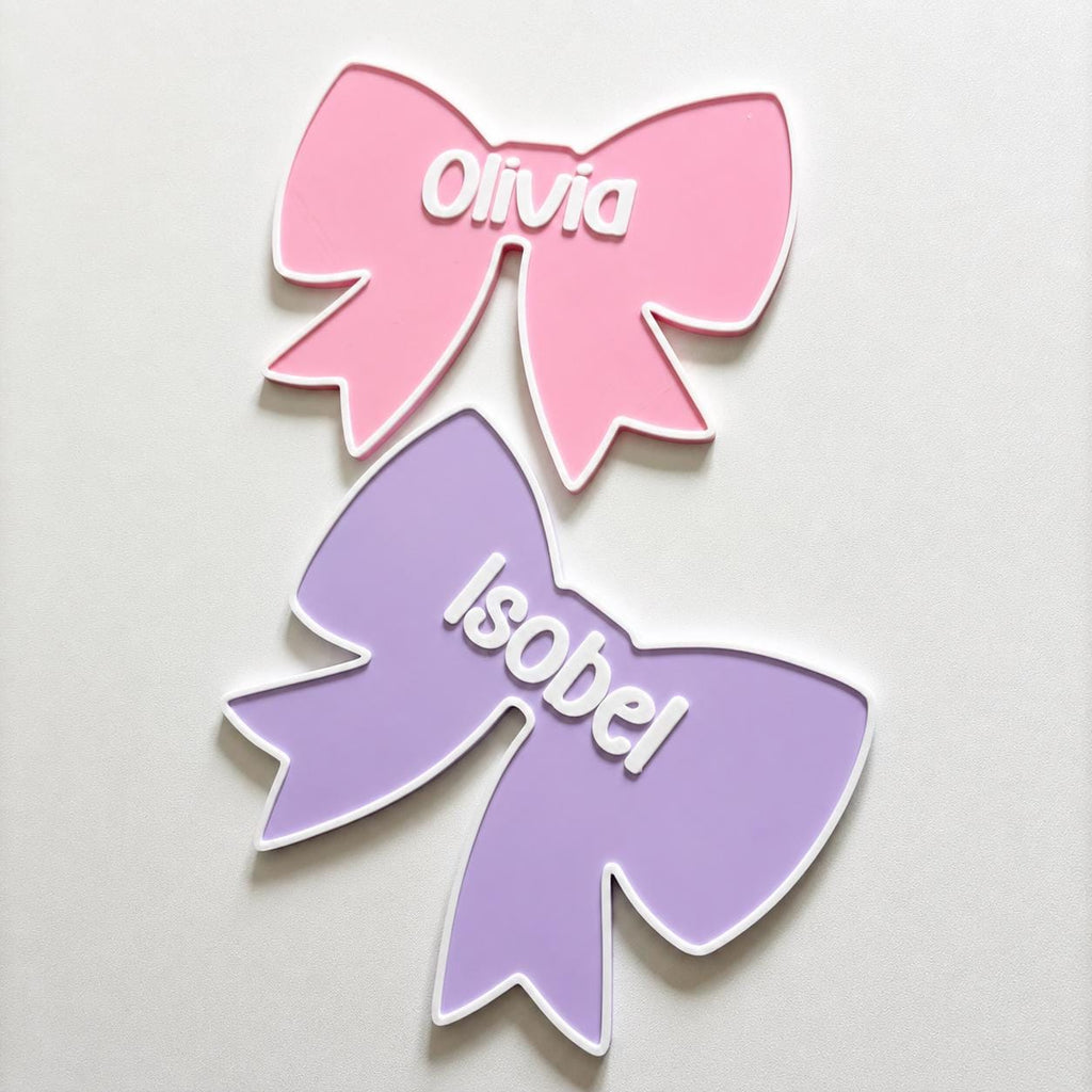 Personalised Bow Door Sign – Custom Girls Name Bedroom Decoration Plate Plaque