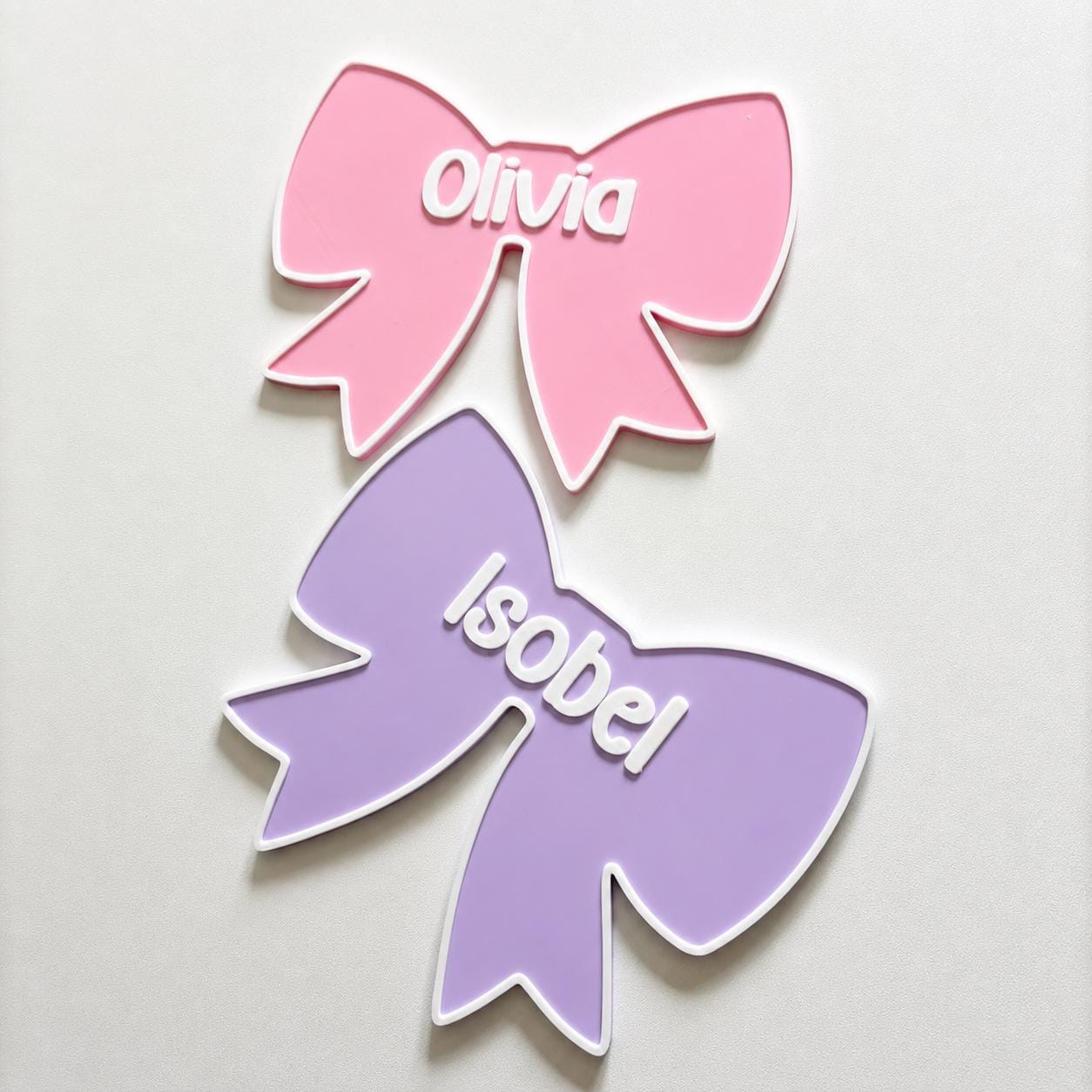 Personalised Bow Door Sign – Custom Girls Name Bedroom Decoration Plate Plaque