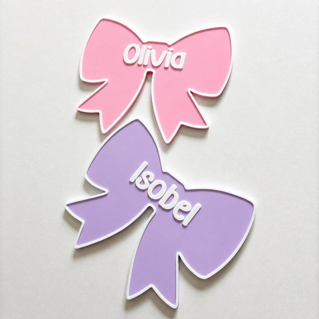 Personalised Bow Door Sign – Custom Girls Name Bedroom Decoration Plate Plaque