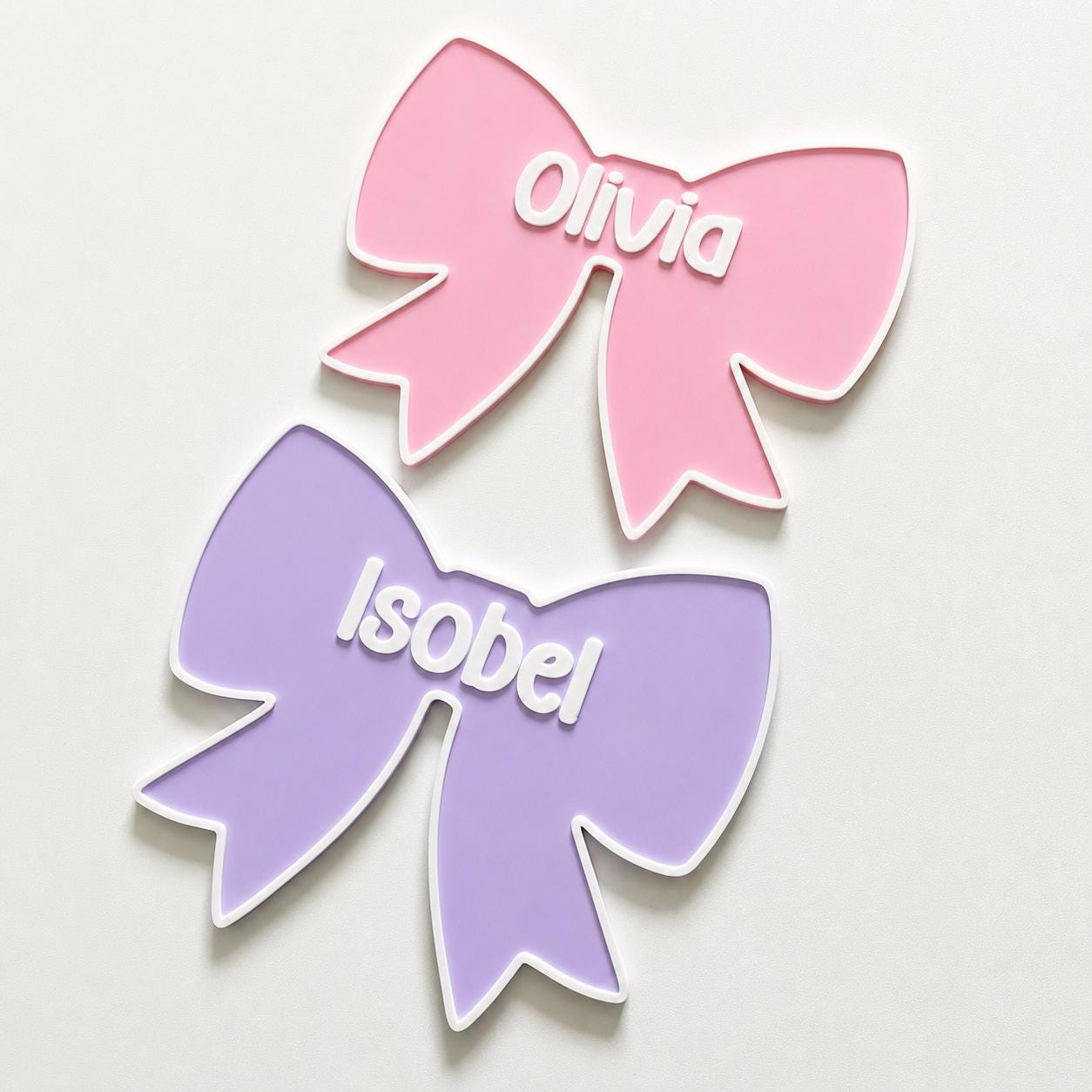 Personalised Bow Door Sign – Custom Girls Name Bedroom Decoration Plate Plaque