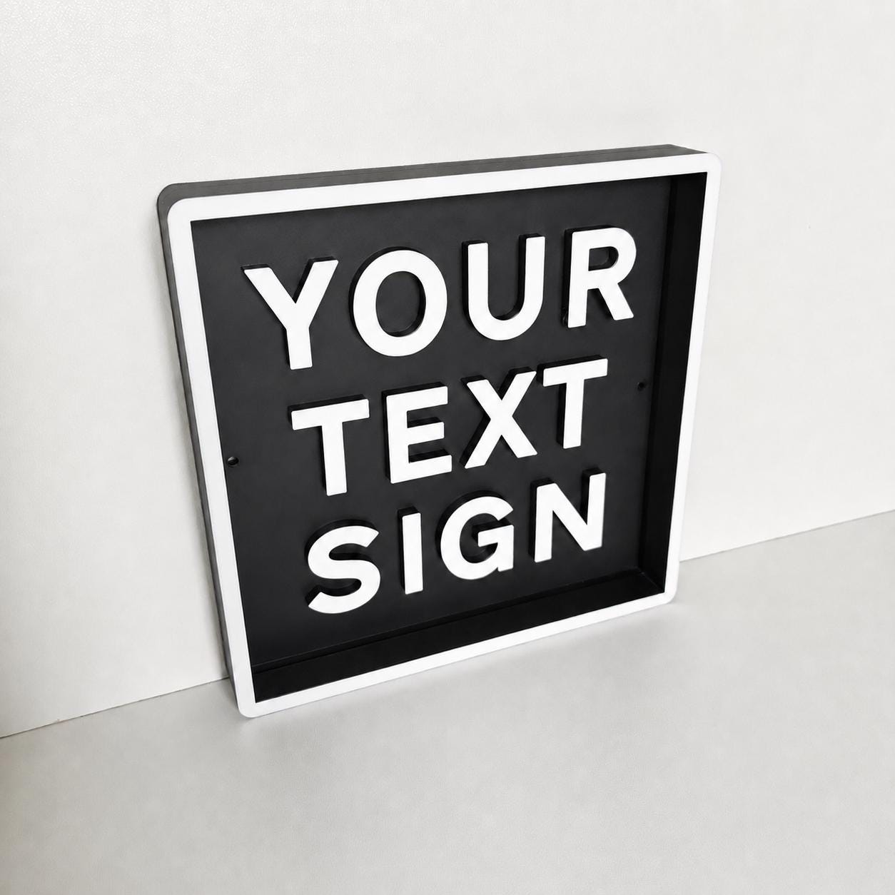 Personalised Text Box Sign – Custom Freestanding/Wall Mounted House Decoration
