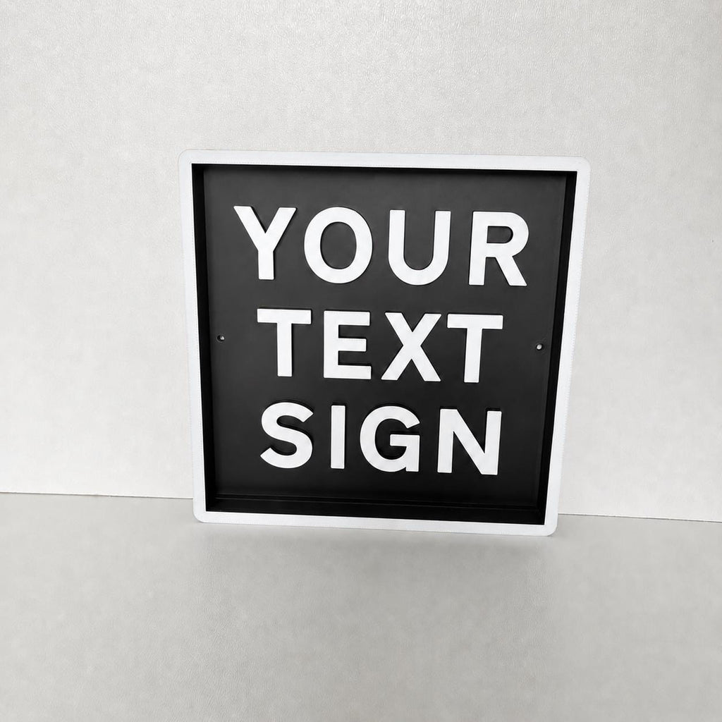 Personalised Text Box Sign – Custom Freestanding/Wall Mounted House Decoration