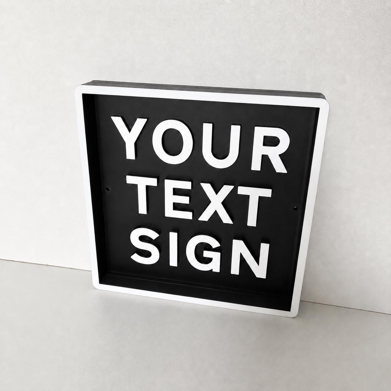 Personalised Text Box Sign – Custom Freestanding/Wall Mounted House Decoration