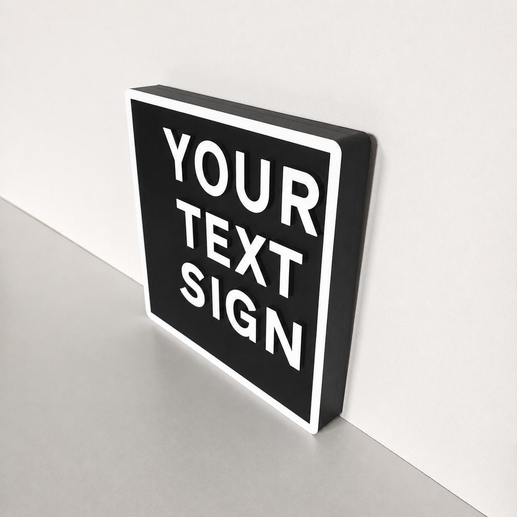 Personalised Text Box Sign – Custom Freestanding/Wall Mounted House Decoration