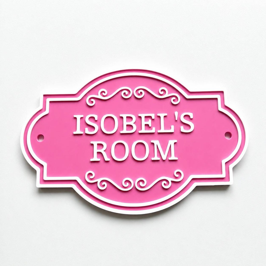 Personalised Kids Name Door Sign – Custom Girls Boys Bedroom Decoration Plate