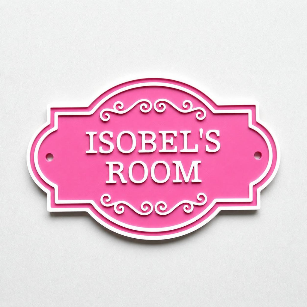 Personalised Kids Name Door Sign – Custom Girls Boys Bedroom Decoration Plate